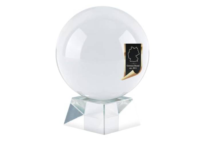 Intirilife Glaskugel mit Ständer in KRISTALL KLAR 130 mm – Kristallkugel mit Glasständer perfekt geeignet für Fotografie, Meditation, Dekoration uvm. – Kristallball Glasball Fotokugel