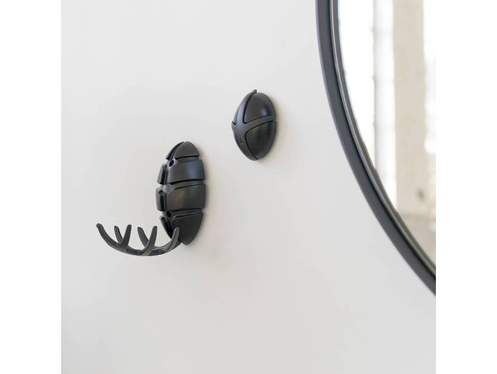 Patère Bug 10 x 15 x 4cm Noir/Noir