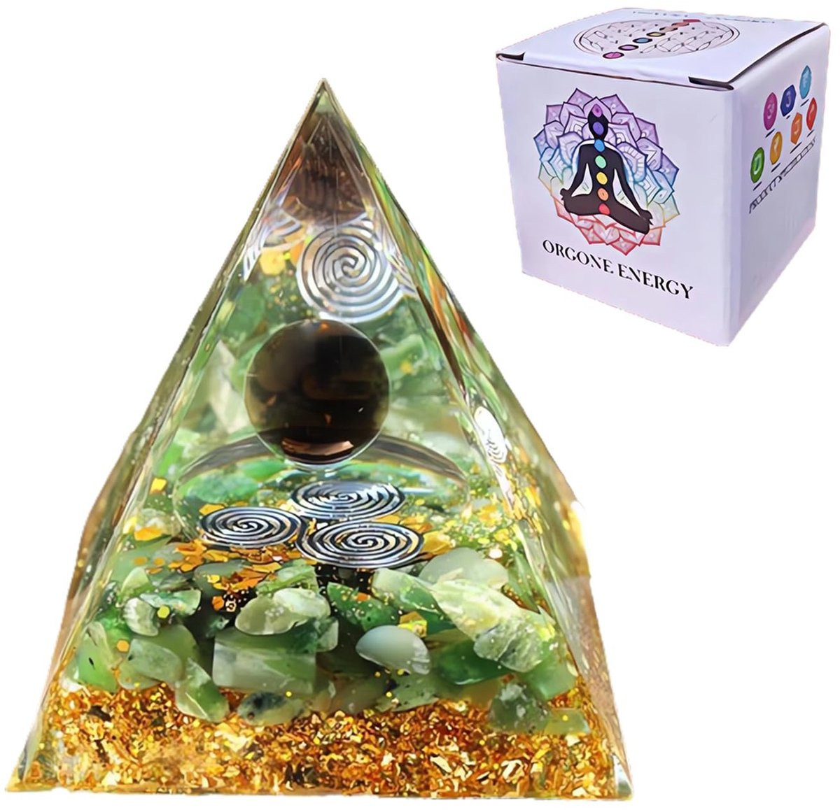 Merkloze Orgonite Piramide voor spirituele tabletop decoratie