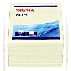 SIGMA Haftnotizwürfel, 75 x 75 mm, quadratisch, pastellgelb, 600 Blatt