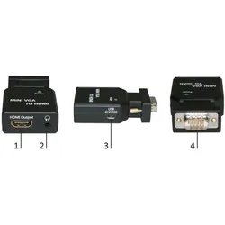 MicroConnect Mini VGA to HDMI Converter (HDMI), Video Adapter, Schwarz