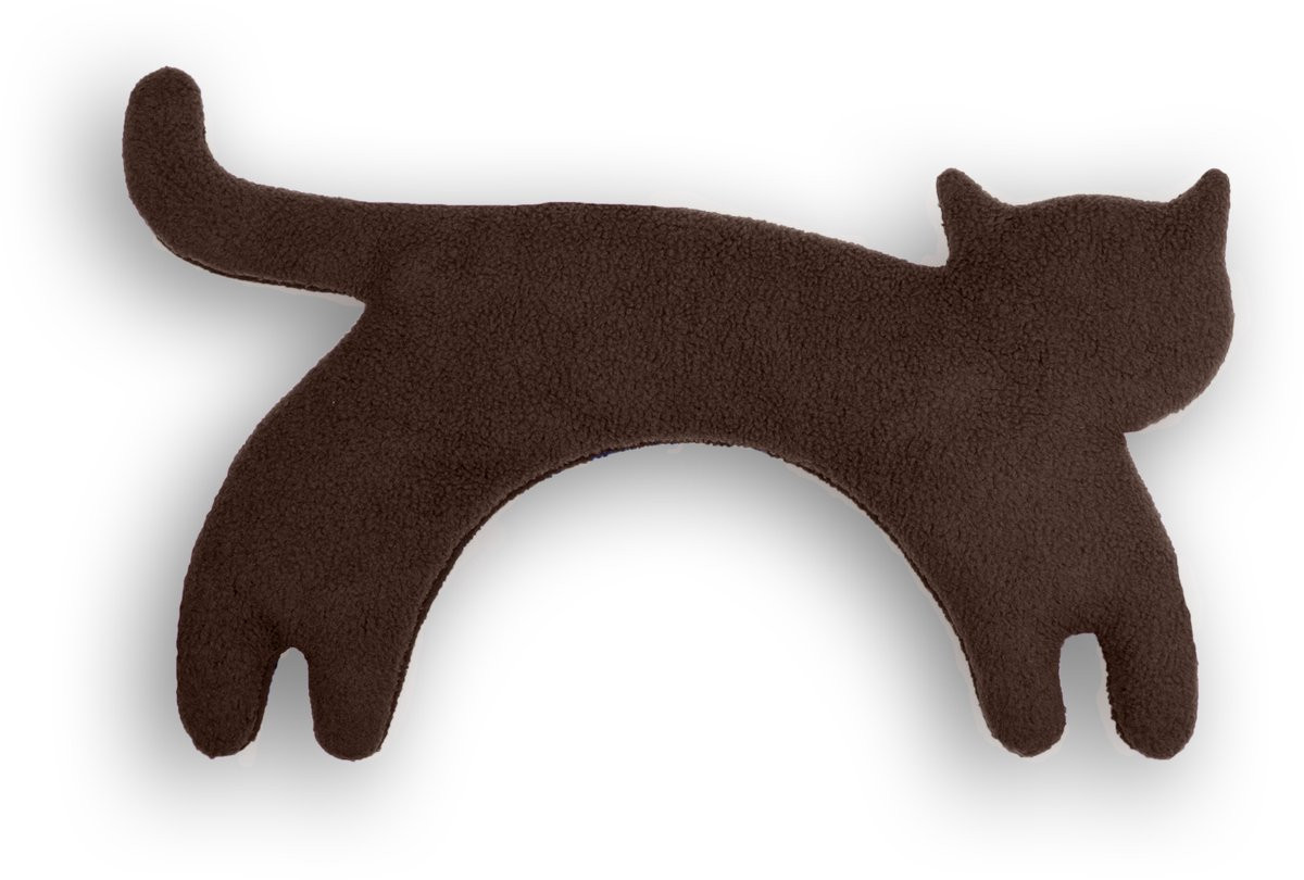 Leschi Warmtekussen Minina kat - bruin-zwart