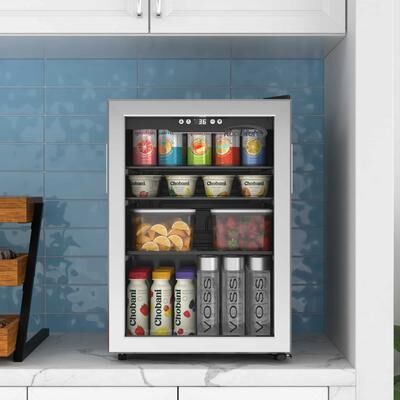 KoolMore 17 in. 70-Can Beverage Refrigerator with Stainless Steel Trim, 2.5 cu. ft. - N/A