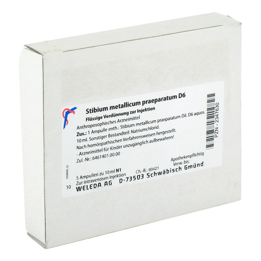 WELEDA AG Stibium Met. Praeparatum D6 Ampullen 02347630