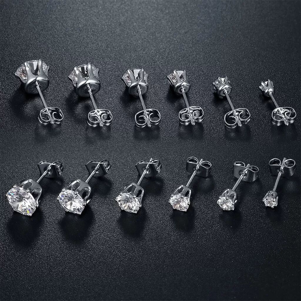 INF Set mit 6 Paar Ohrringen mit Zirkonsteinen