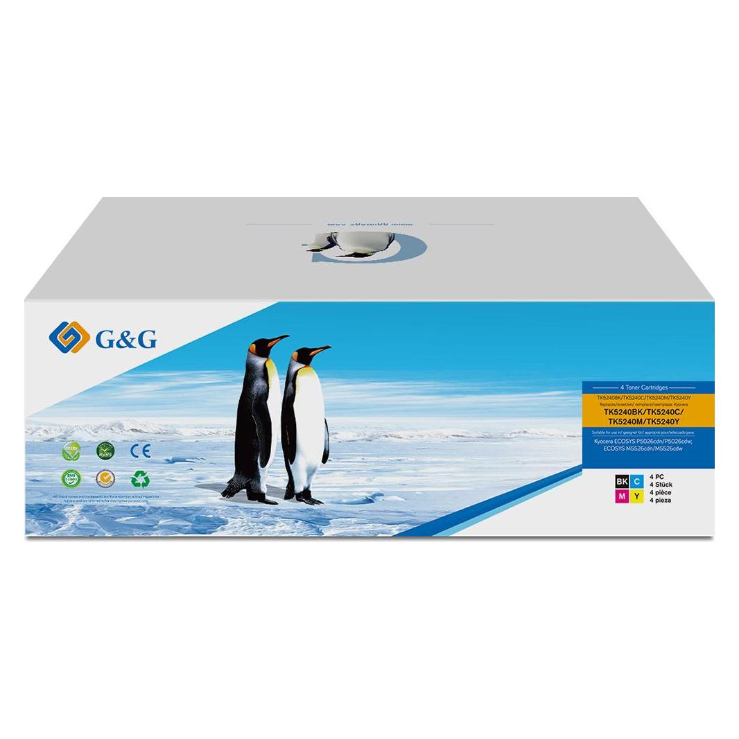 G&G Toner ersetzen Kyocera TK5240K/C/M/Y 4 Stück (BK, C, M, Y) (20891)