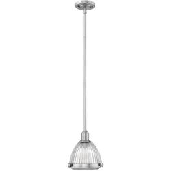 Pendellampe Pendelleuchte Hängelampe Küchenleuchte Glas Metall silber L 24,8 cm