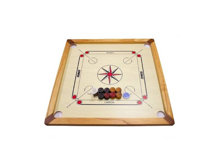 GICO Spielesammlung Carrom Board Spiel Synco 66x66cm mit komplettem Zubehör - 2966