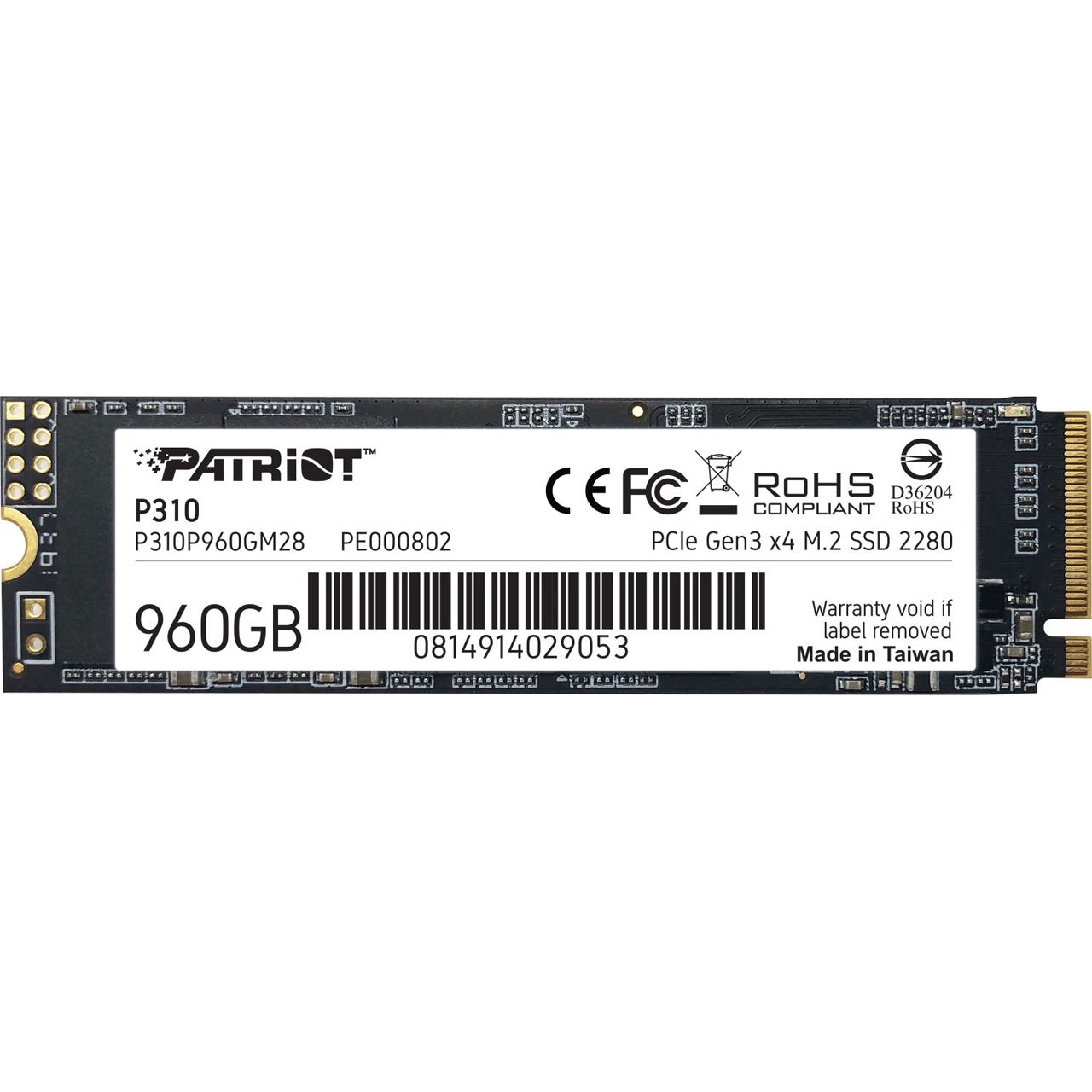 960GB Patriot P310 M.2 2280 PCIe 3.0 x4 nicht angegeben (P310P960GM28)