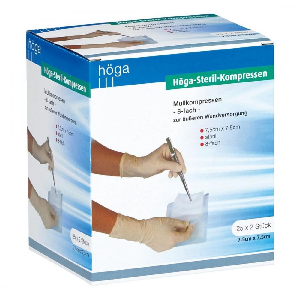 Höga-Pharm GmbH Höga Steril Kompressen 7,5x7,5cm 8fach 04401902