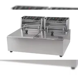 El fumi - 8 + 8 Liter-Industrie-Elektrofritteuse aus Edelstahl, mit großer Leistung