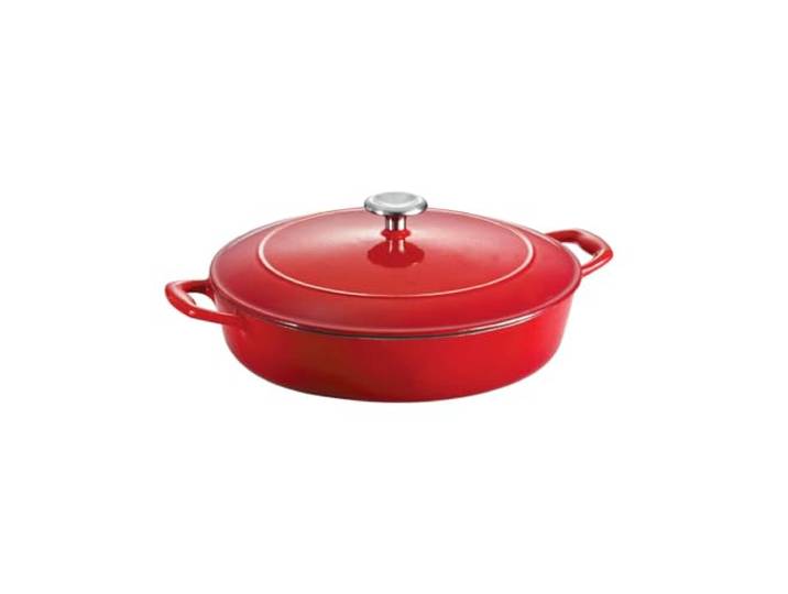 Tramontina Bestow Gusseisen Schmortopf Ø 30 cm, Induktion, Aroma-Deckel Emailliertes Gusseisen, Backofengeeignet bis 230°C, Dutch Oven, Für Schmorgerichte, Eintöpfe & Braten