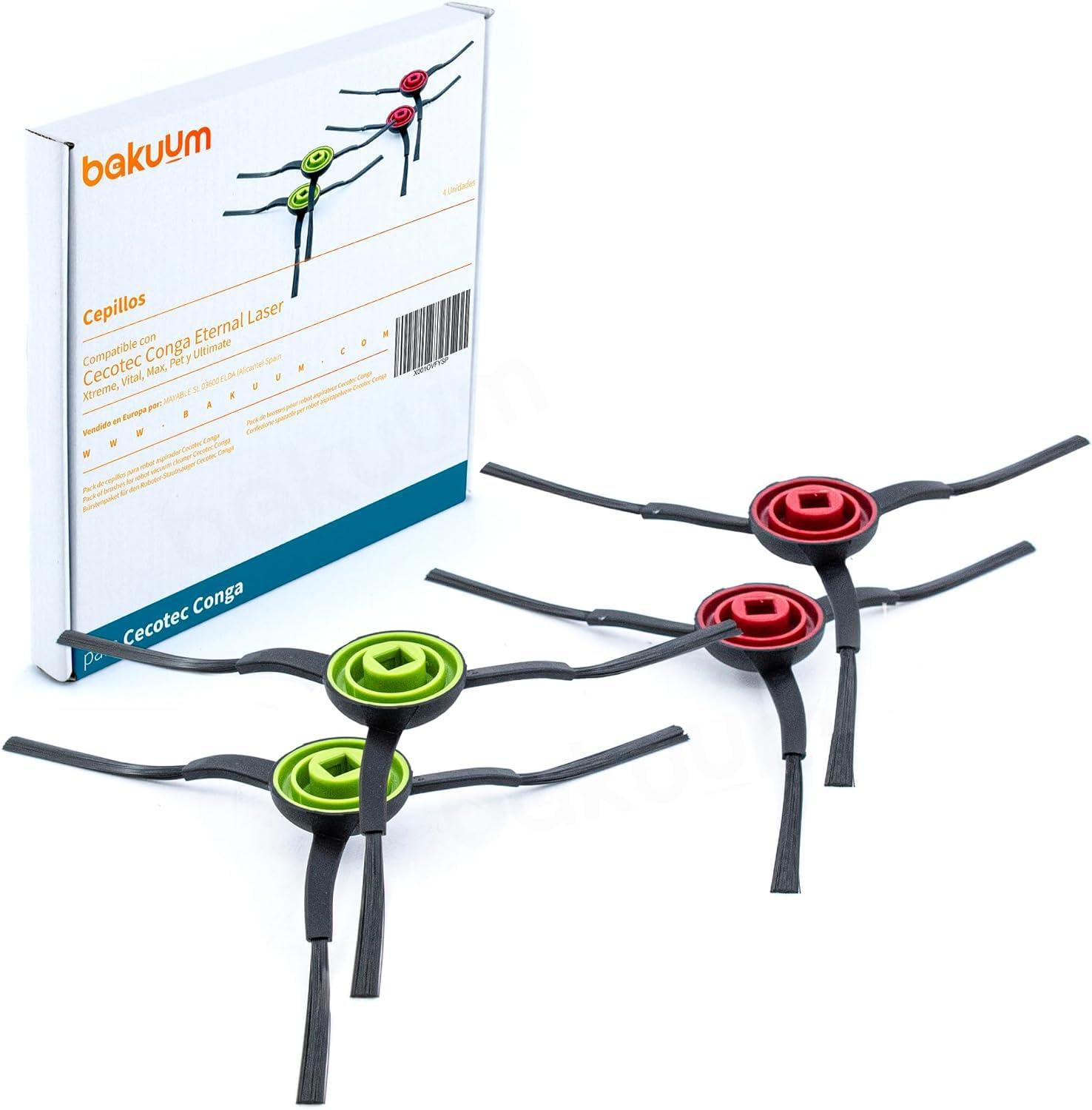 4 zijborstels voor Cecotec Conga 7290 Eternal Home X-Treme en Genesis van Dripio
