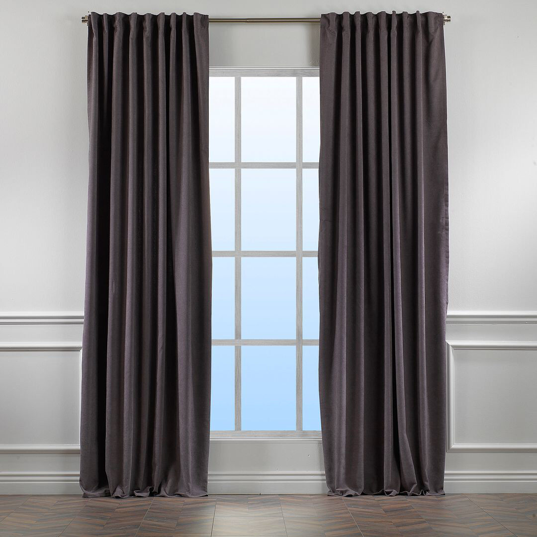 Noine Home Deco Room Darkening Single Curtain Panel Gray 130cm Width x 295cm Drop