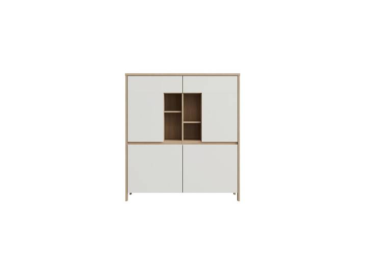 Mid.you Highboard, Weiß, 4 Fächer, 111x125x39 cm, erweiterbar, Typenauswahl, stehend, Wohnzimmer, Kommoden & Sideboards, Highboards