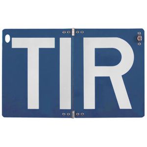 SafetyMarking Fahrzeugkennzeichnung T.I.R., 40 x 25 cm, aus Aluminium, weiß/blau, klappbar