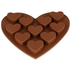 Wisefood Silikonform Herz - braun 16x14x3cm - Silikon Form Backen, Seife & mehr - Backform: 1 Form