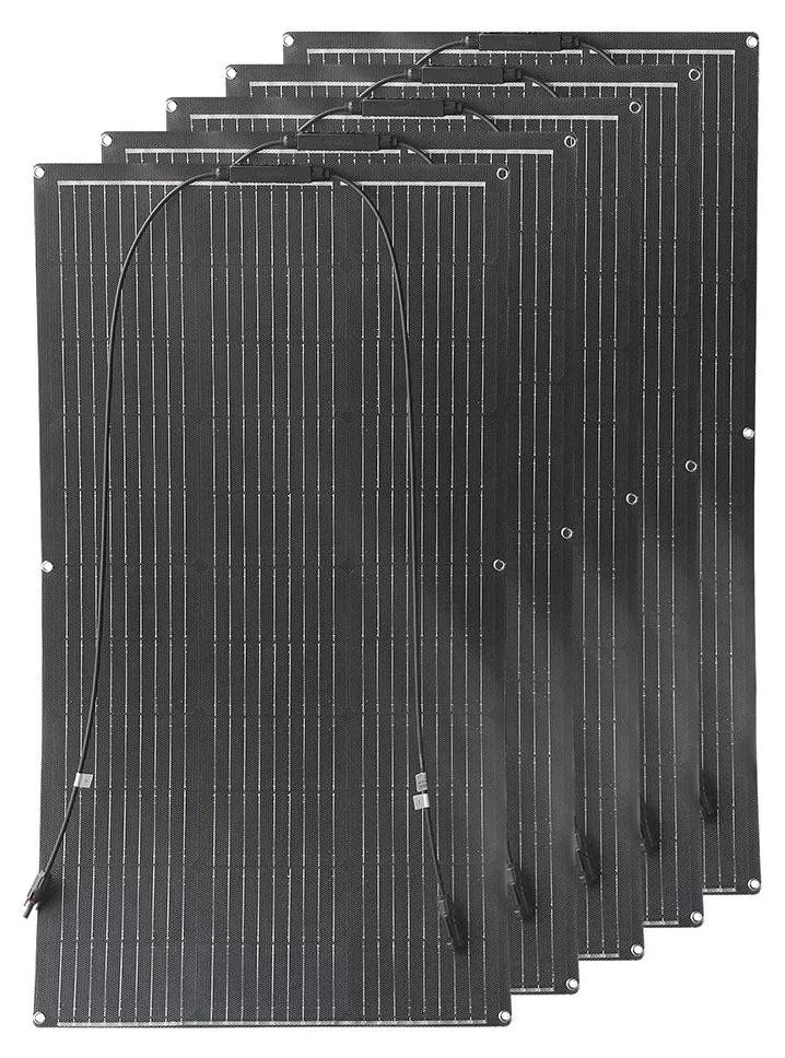 Selius Set van 5 Flexibele Monokristallijne ETFE Zonnepanelen - 18V - 500W