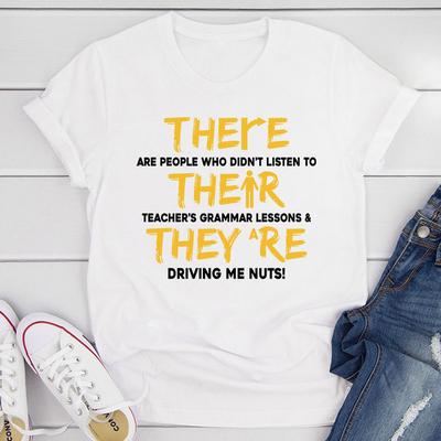 There Their & They're T Shirt White 3XL