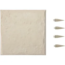 VEVOR Trittsteine Garten, 8 Stk., 395x395 mm, dekorative Gehwegplatte mit Pfählen, Kunststoff-Wegepflaster, Steinplatte aus Kunststoffharz PC, Steinoptik für Rasen, Terrassenlandschaft, Beige