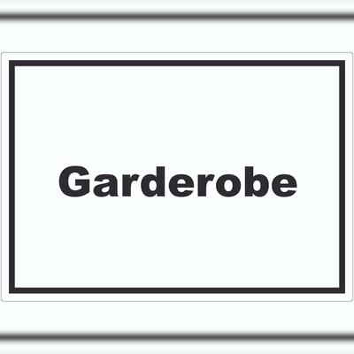 HB-Druck Garderobe Aufkleber mit Text Kleidung aufbewahren waagerecht A0 (841x1189mm)