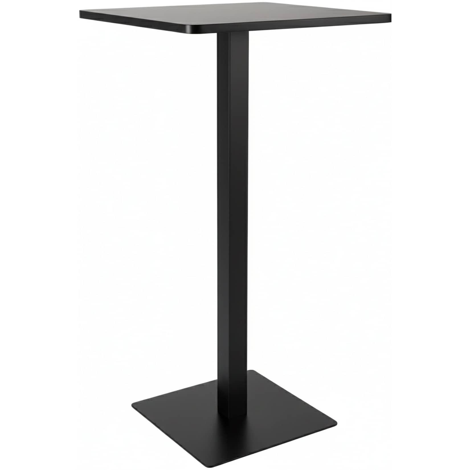 CLP Stehtisch eckig 60 cm Sharon, Bartisch quadratisch mit stabilem Metallgestell aus Stahl pulverbeschichtet