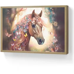 NACHTTISCHLAMPE MIT AKKU Pferd - Natur - Blumen - Schmetterlinge - Wald 60x40 cm