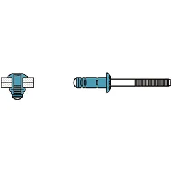 GESIPA G-Bulb - Edelstahl/Edelstahl - Flachrundkopf - 6,4x20 - Klemmbereich 8-10,5 mm