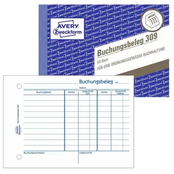 AVERY Zweckform Formularbuch Buchungsbeleg DIN A6 quer 1x 50 Seiten