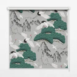 INNENROLLO - Fensterrollo - Rollo - 70x140 cm - Abfahrende Kräne