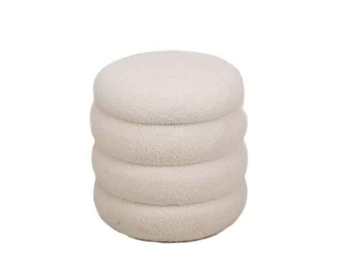 Pouf en bouclettes blanches style scandinave