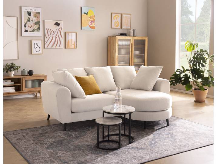 Tables basses en marbre AQATTA -Lot de 2 Ø 45cm Blanc/Marbre blanc