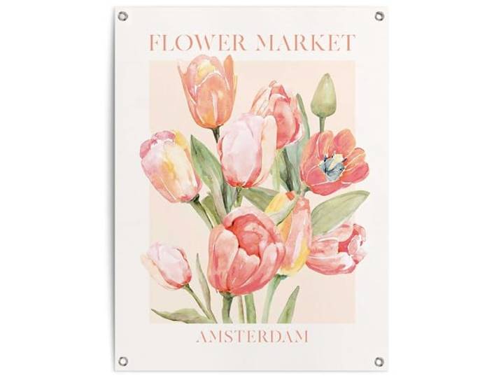 REINDERS Gartendeko, Tulips From Amsterdam, Garten, Bilder, Wanddeko, Room Decor, Leinwand, Rot, 80 x 60
