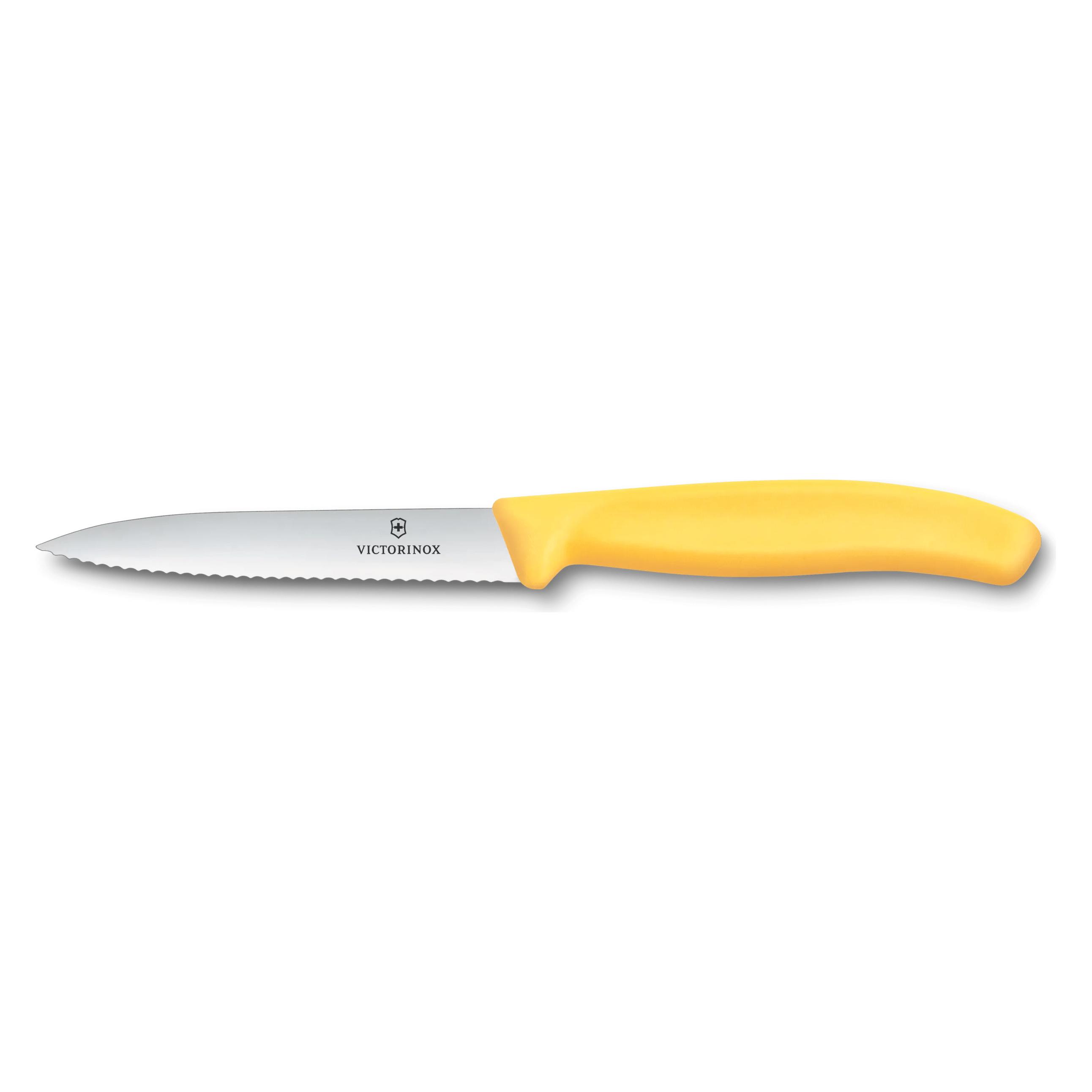 Victorinox Swiss Classic, Gemüsemesser, 10cm, wellen, mittelspitz, gelb (10 cm) (6.7738.C1)