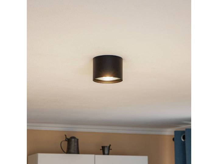 Deckenstrahler Chloe, schwarz, Ø 11,5 cm Stahl starr Chloe Argon, dimmbar, schwarz, für Wohn- / Esszimmer, Metall, Modern, Strahler