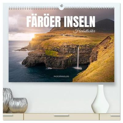 FÄRÖER INSELN - Herbstlichter (hochwertiger Premium Wandkalender 2027 DIN A2 quer), Kunstdruck in Hochglanz