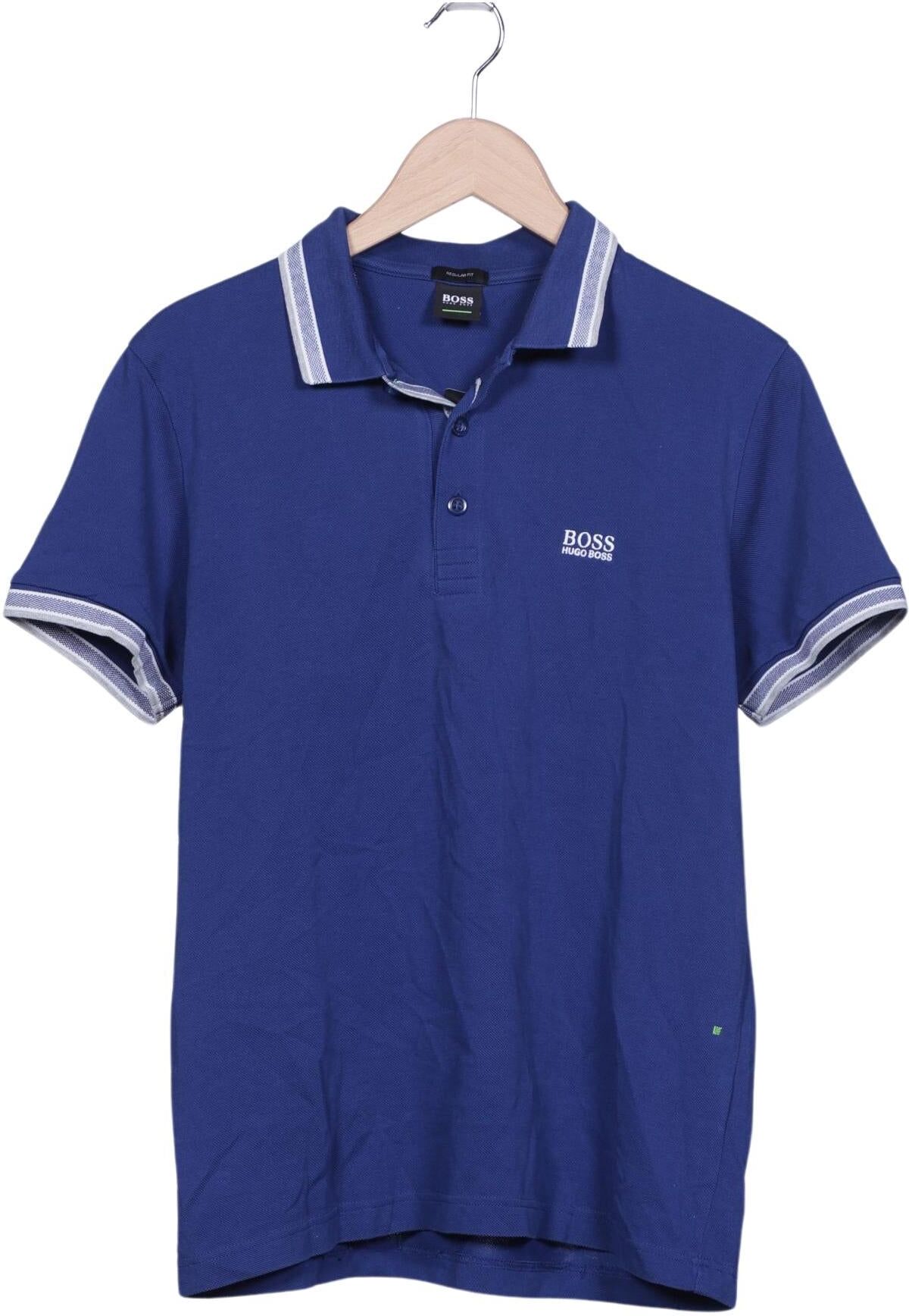 Boss Green Herren Poloshirt, Blau, Gr. M, Baumwolle - Second Hand