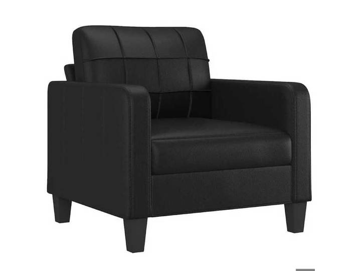 Canapé moderne CHIC Fauteuil 1 PLACE charge max : 110 kg Noir 60 cm Similicuir SS1695
