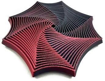 Inspired Finds Octagonal 3D Geometric Fidget Toy For Stress Relief Sensory And Party Games black Red