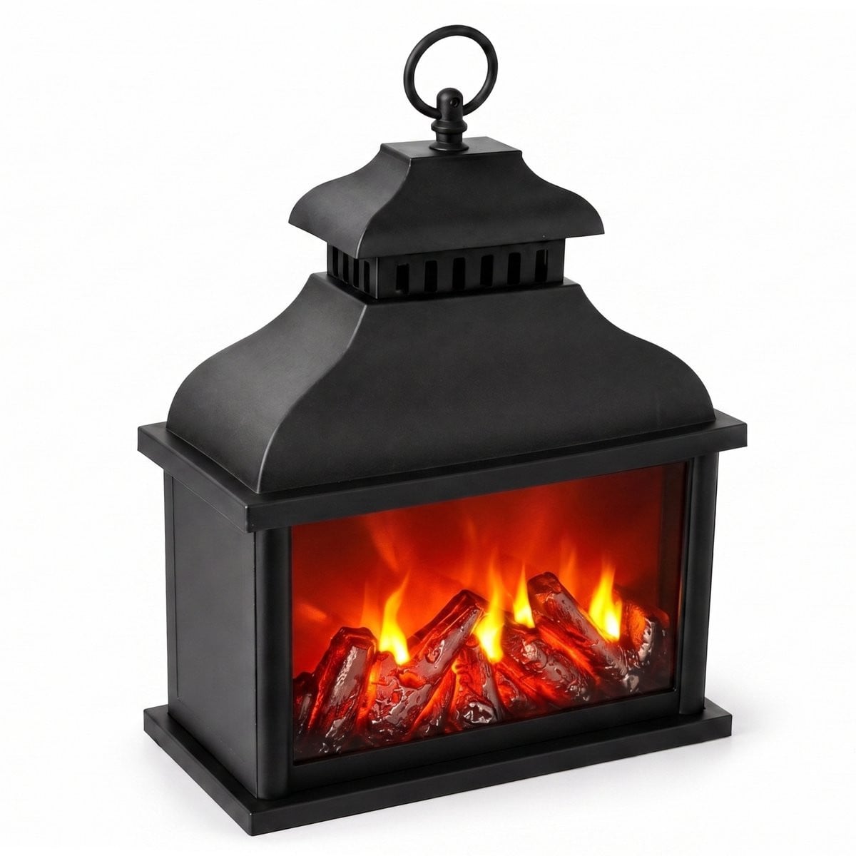LED-lantaarn voor de open haard, B/D/H: 13,5 x 25,5 x 37 cm