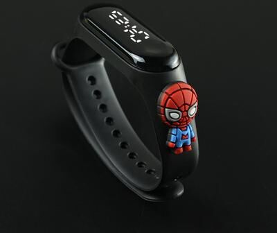 Discount Dollar Deals Fashion Mickey LED Childrens Watch For Girls Waterproof Sports Touch Screen Bracelet With Spiderman Doll Design white Zzx