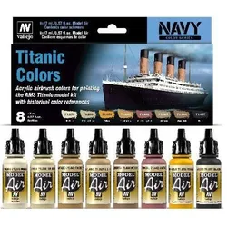 Wittmax, Künstlerfarbe + Bastelfarbe, Model Air set Titanic colors 8x17ml navy colors (17 ml)