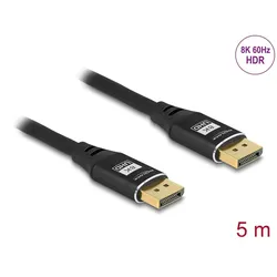 DELOCK DisplayPort Kabel 8K 60Hz 5m schwarz Metall