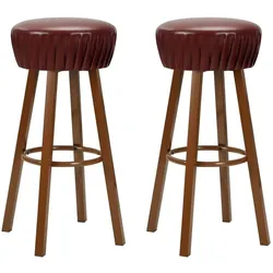 Helloshop26 - 2er-Set Design Barhocker Sitz Kunstleder braun