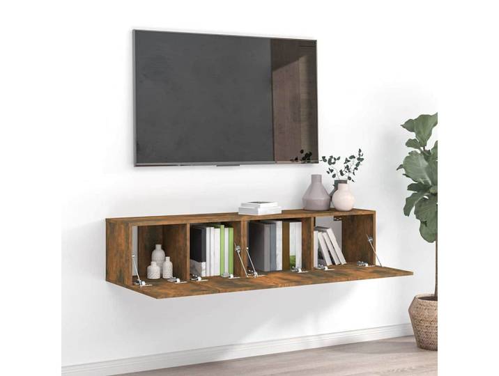 vidaXL TV-Board vidaXL 2-tlg. TV-Schrank-Set Räuchereiche Holzwerkstoff
