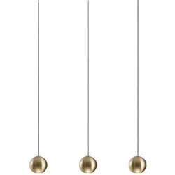 Gea Luce Guya S/3 Mehrfache lineare Pendelleuchte 24W LED 3000K 1525lm 36° Gold mit schwarzer Deckenrosette - Gealuce