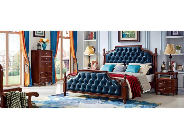 Xlmoebel Holzbett Chesterfield Doppelbett Luxus Holz Bettrahmen Schlafzimmer Möbel, Made in Europa