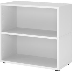 Hammerbacher Aktenregal FW28, Holz, 2 Ordnerhöhen, 80 x 75 x 40cm (B/H/T), weiß