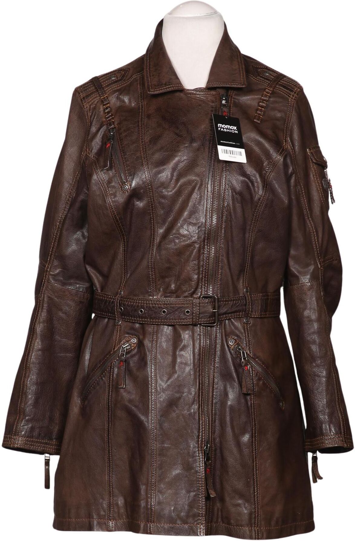 Gipsy Damen Mantel, Braun, Gr. XL, Leder / Synthetik - Second Hand