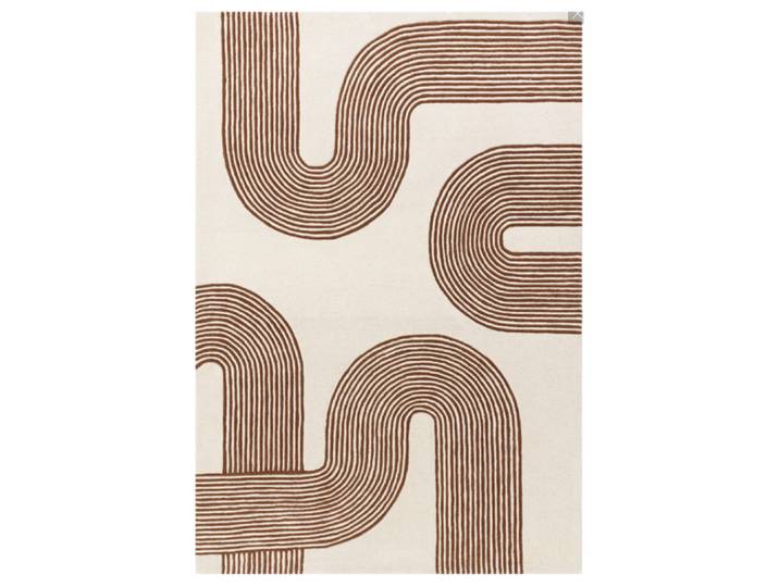 Tapis moderne tufté main en laine rouge 120x170 cm